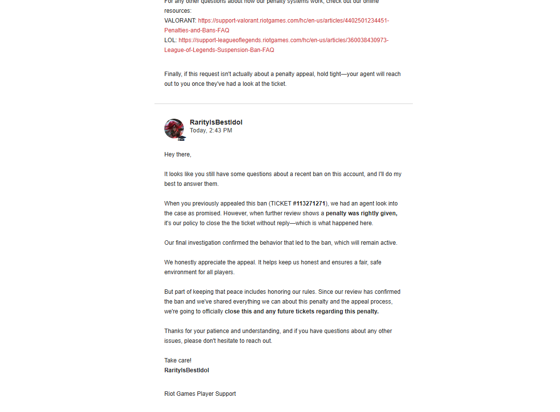 ladylike0621's tweet photo. @RiotSupport I have recently received a ban for 6 months with no warning for 'ranking up to quicky' i have submitted 4 tickets on this matter now to be told i will be ignored in the future. I was Plat 3 and went on a win streak to diamond 2 and this has resulted in a ban? https://t.co/evt91JmIPt