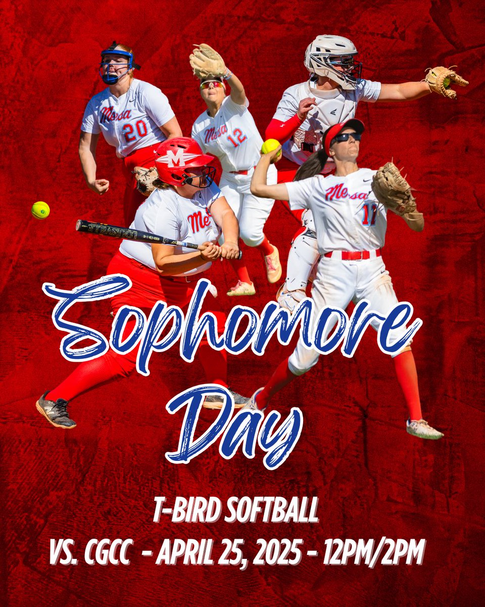 It’s SOPHOMORE DAY T-Birds! Come celebrate Madison Brandon, Allison Wilson, Gabby Cicchillo, Amelia Gomez, &amp; Payton Brown before our DH against CGCC! Ceremony begins at 11:30am followed by game one starting at 12pm! Follow the action on GameChanger! 

web.gc.com/teams/mtiKj3ff…