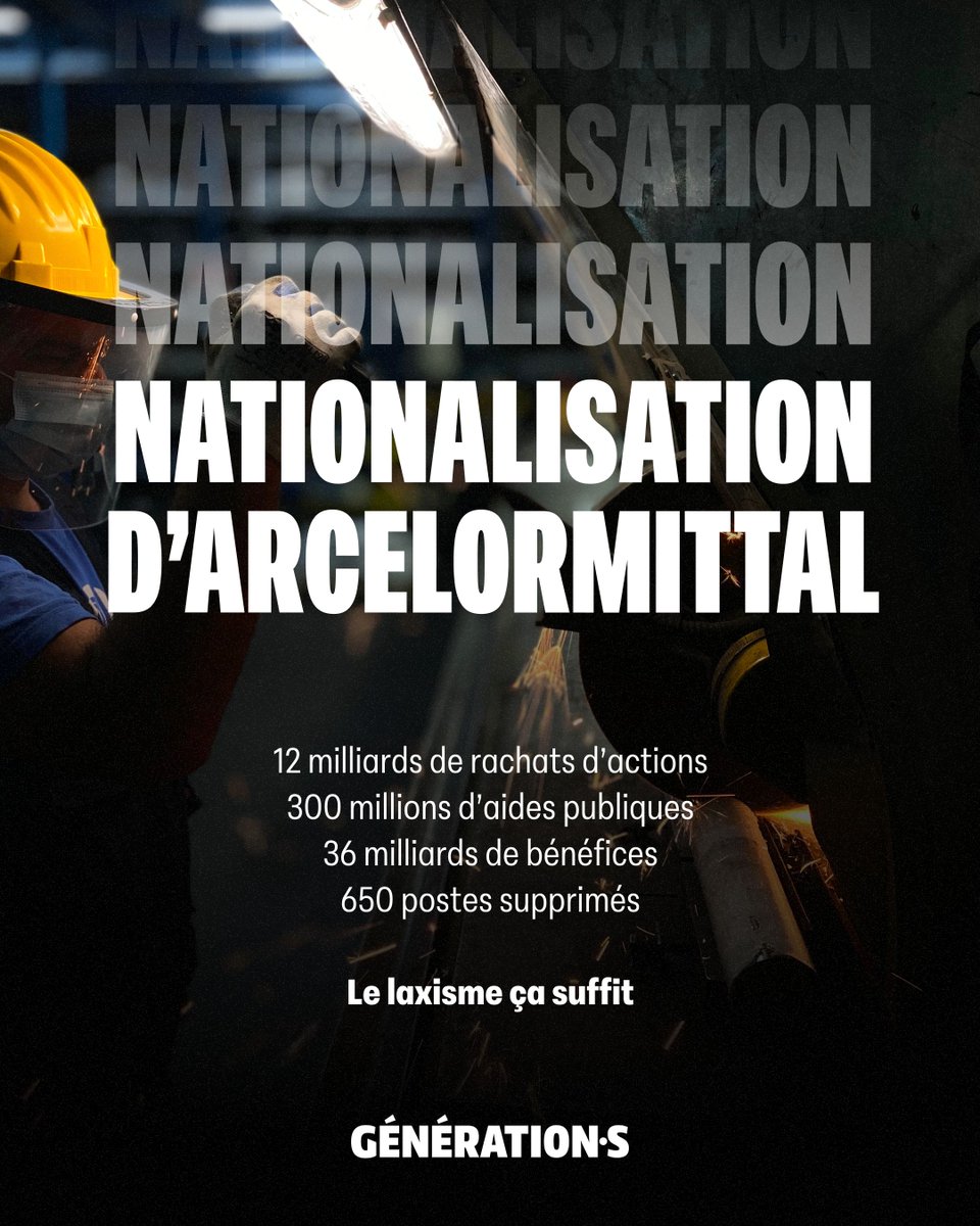 GenerationsMvt's tweet image. Des milliards de bénéfices, des millions d'aides publiques : des centaines d'emplois délocalisés en Inde.

Que fait l'Etat contre ArcelorMittal ? Rien.

Le laxisme, ça suffit : nationalisation des hauts-fourneaux et protection de la filière face aux importations.