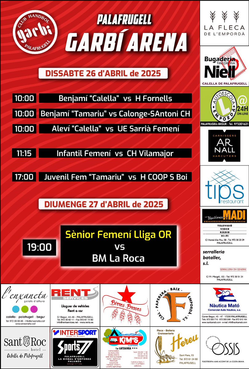 HANDBOL AL GARBÍ ARENA!!!

#jnf2
#SíSíSíGarbí
#mésqueunclubunagranfamília