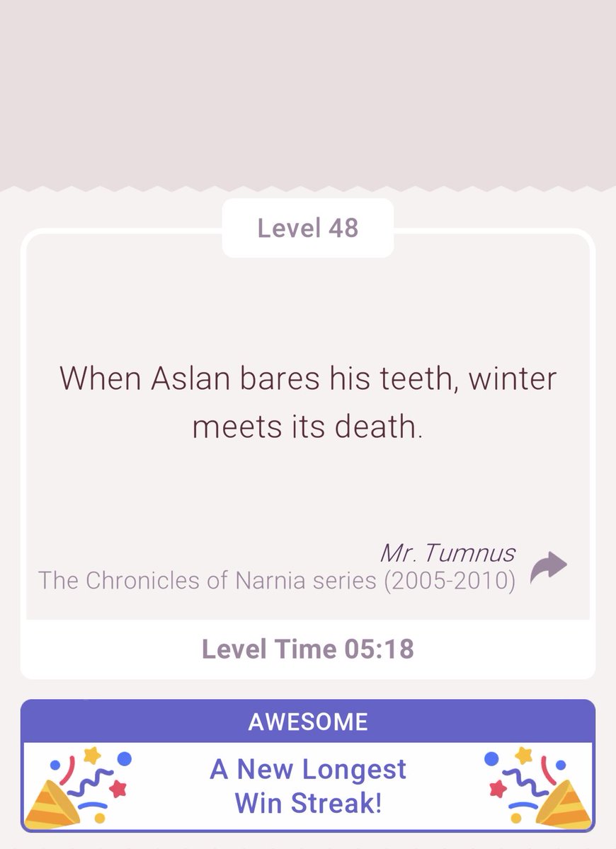 tmns1761's tweet image. 2番目の単語、まさかアスランじゃないよね…と思ったら、その「まさか」だった！🫢
タムナスさんの言葉だったのか〜😃

#Cryptogram