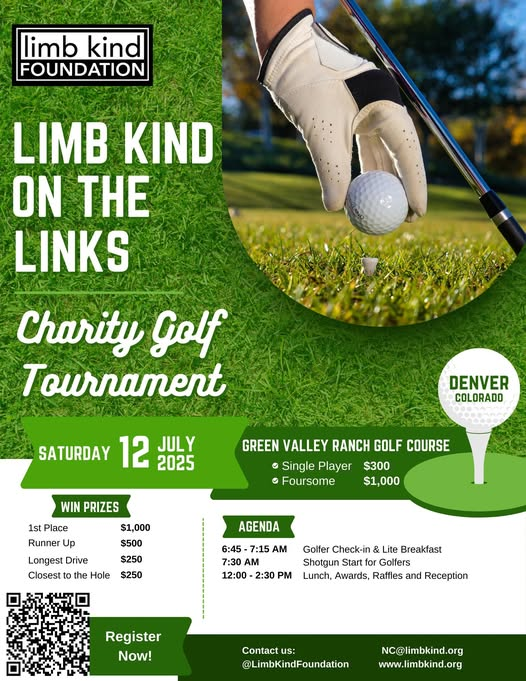 Limb Kind Foundation (@limbkind) on Twitter photo Calling out to our Colorado fans ...
We will be having our first ever “Limb Kind on the Links" Charity Golf Tournament! Check it out: 
#BeKindLimbKind Calling out to our Colorado fans ...
We will be having our first ever “Limb Kind on the Links" Charity Golf Tournament! Check it out: 
#BeKindLimbKind