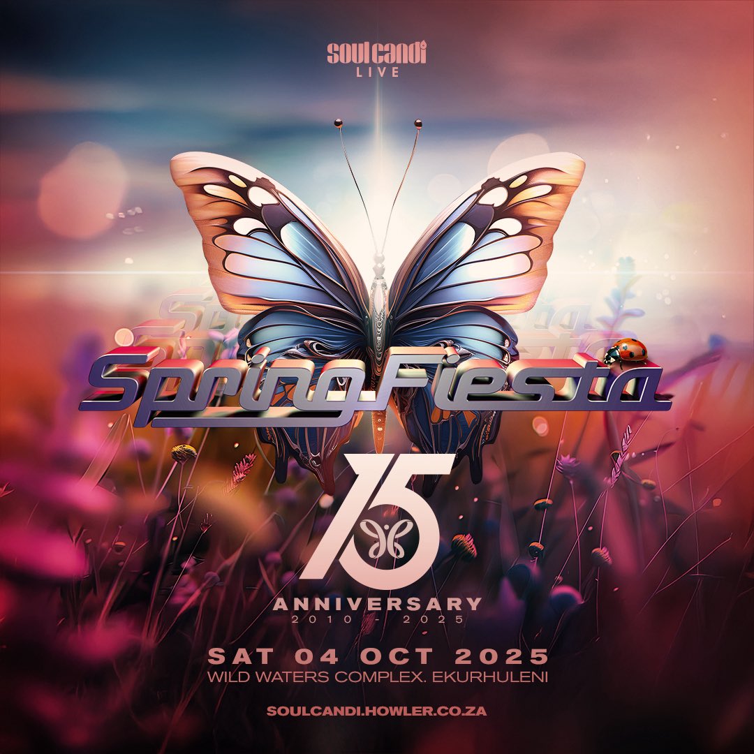 HERE WE GO 🦋 #SpringFiesta2025 is HERE!
It’s our 15th Year Anniversary.. You know it’s going to be special…
Saturday 4 October, Wild Waters Ekurhuleni
Tickets officially on sale at springfiesta.komi.io