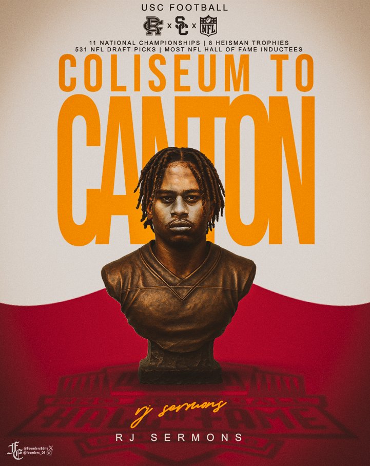 Founders Edits (@foundersedits) on Twitter photo The Coliseum to Canton✌
<a href="/rj_serms/">Rodney (RJ) Sermons Jr</a> x <a href="/uscfb/">USC Football ✌️</a>
USC turns Dreams into Reality:
-Most NFL HOF Inductees
-Most #1 Overall Picks
-531 NFL Draft Picks The Coliseum to Canton✌
<a href="/rj_serms/">Rodney (RJ) Sermons Jr</a> x <a href="/uscfb/">USC Football ✌️</a>
USC turns Dreams into Reality:
-Most NFL HOF Inductees
-Most #1 Overall Picks
-531 NFL Draft Picks
