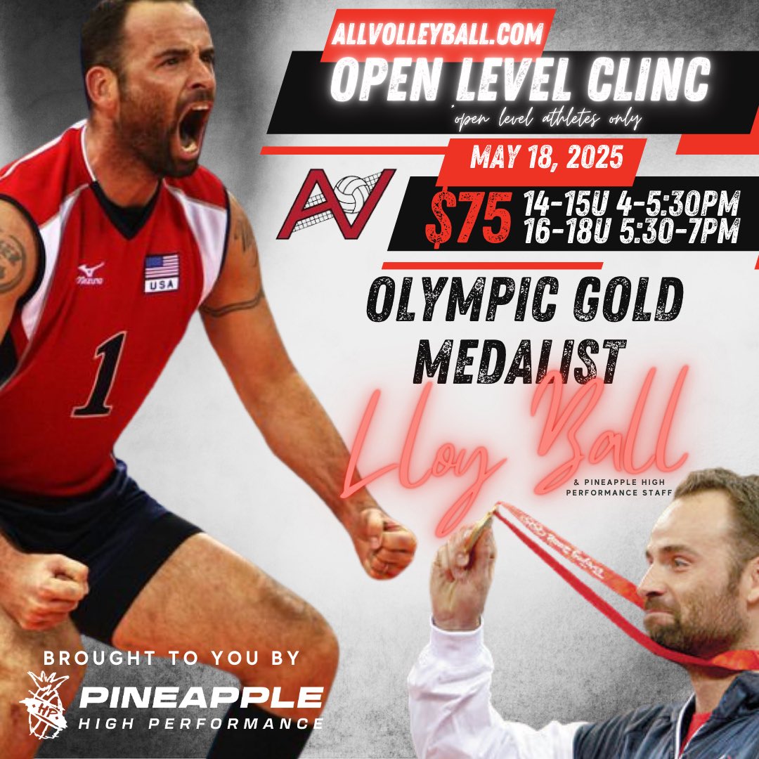 The <a href="/AllVolleyball/">All Volleyball</a> Open Level Clinic is calling the Midwest’s top female players (14U–18U) ready to train, compete, and grow with the best in the game.

💪 Come see what makes Pineapple HP different! 

pineapplehp.leagueapps.com/camps/4562482-…