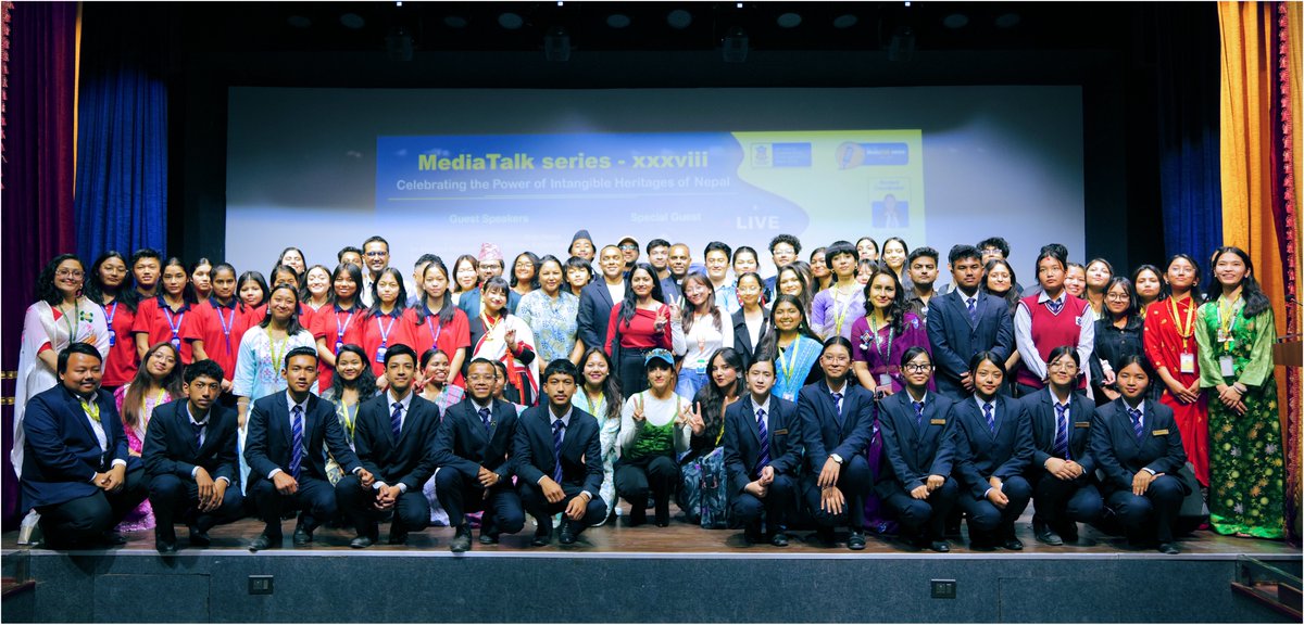 SXCMaitighar's tweet photo. The MediaTalk Series 38 emphasized to reconnecting with our cultural roots. Dr. Monalisa Maharjan and Sarangi Maestro Kiran Nepali urged youth to preserve Nepal’s intangible heritage, highlighting its strength, resilience &amp; role. #CulturalHeritage   #SXCmaitighar #MediaTalk38 https://t.co/ySuJdM7aGY