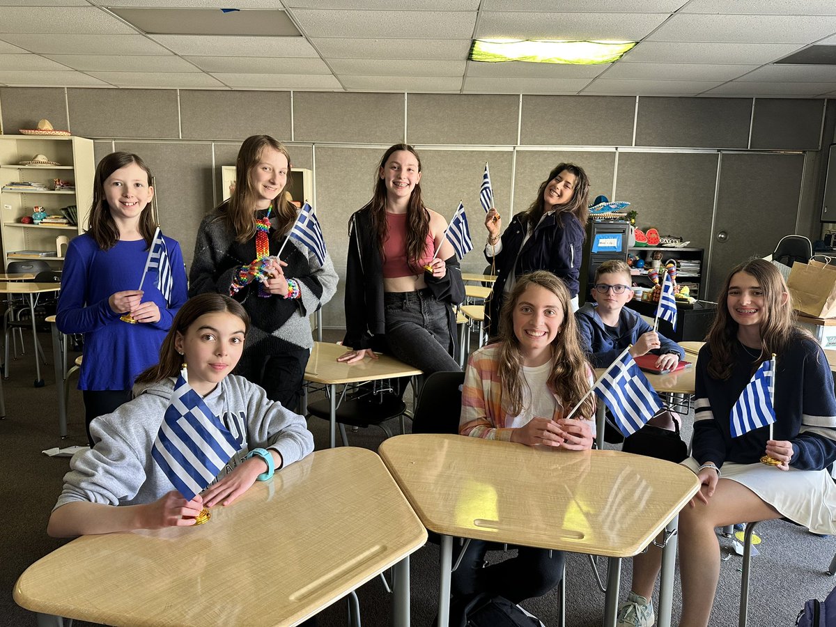 Our Greek Club met after school yesterday for a taste of Greece! Students sampled dolmades, traditional bread, and more while exploring culture and language. #GreekClub #GlobalLearning