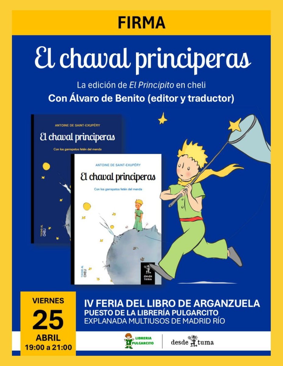 DesdeTuma's tweet image. ⚫ Nos vemos en nada en la Feria del Libro de Arganzuela, en @pulgarcito_ 👀