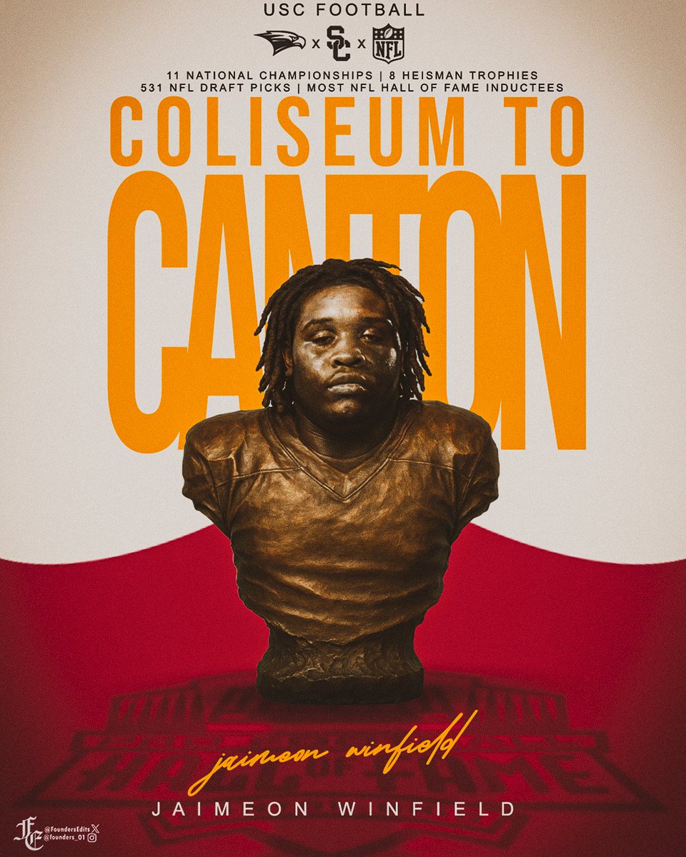 Founders Edits (@foundersedits) on Twitter photo The Coliseum to Canton✌
<a href="/13saxxx/">Jaimeon winfield</a> x <a href="/uscfb/">USC Football ✌️</a>
USC turns Dreams into Reality:
-Most NFL HOF Inductees
-Most #1 Overall Picks
-531 NFL Draft Picks The Coliseum to Canton✌
<a href="/13saxxx/">Jaimeon winfield</a> x <a href="/uscfb/">USC Football ✌️</a>
USC turns Dreams into Reality:
-Most NFL HOF Inductees
-Most #1 Overall Picks
-531 NFL Draft Picks