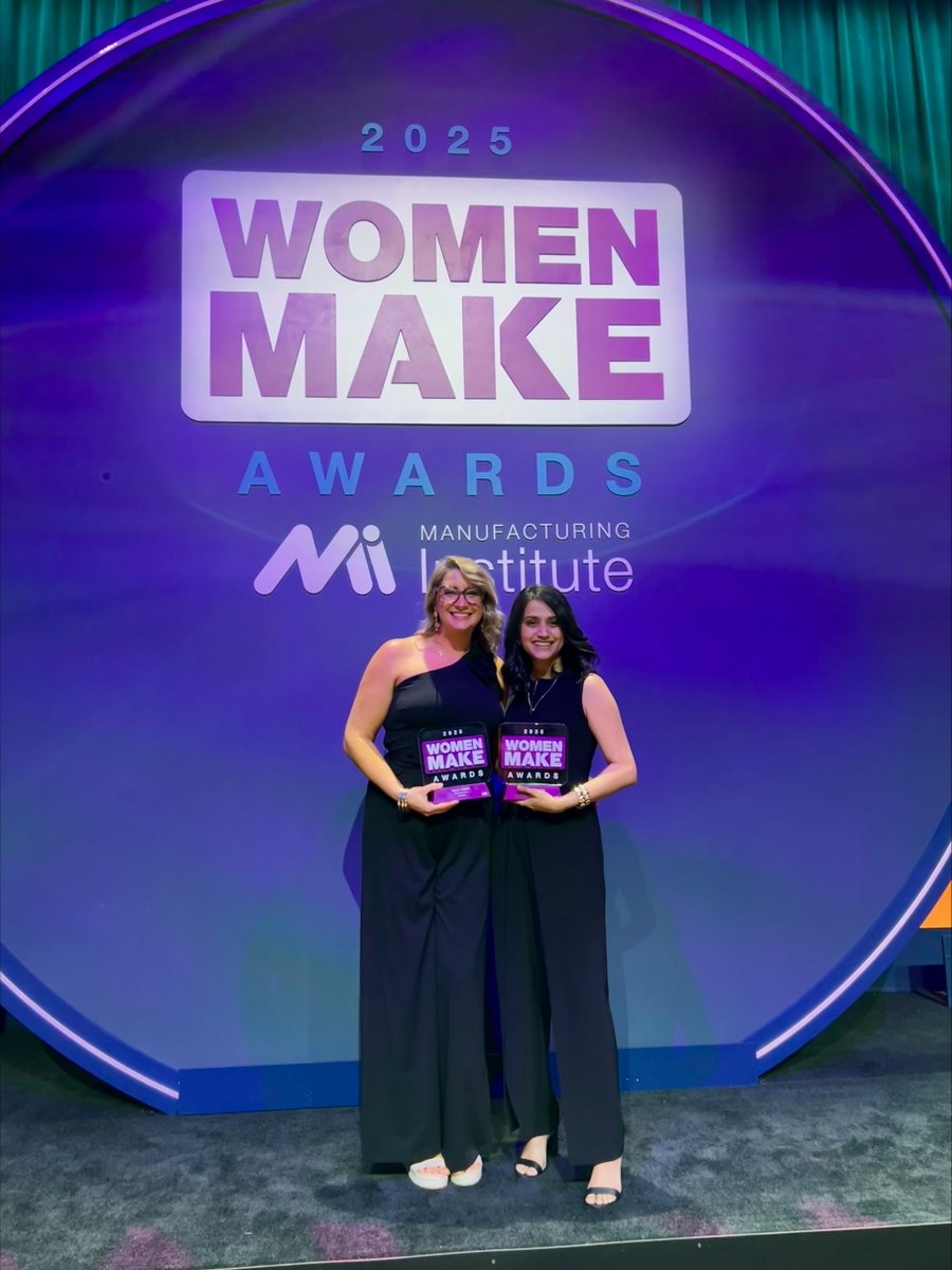 Last night, Shivani Hundiwala from Dover Food Retail &amp; Ashley Ramsey from Dover Corporate were presented with Women MAKE Awards in Washington, D.C. Congratulations to both Shivani &amp; Ashley on this well-deserved award. #MFGwomen #WomenMAKEAwards <a href="/TheMfgInstitute/">TheMfgInstitute</a> <a href="/ShopFloorNAM/">The NAM</a>