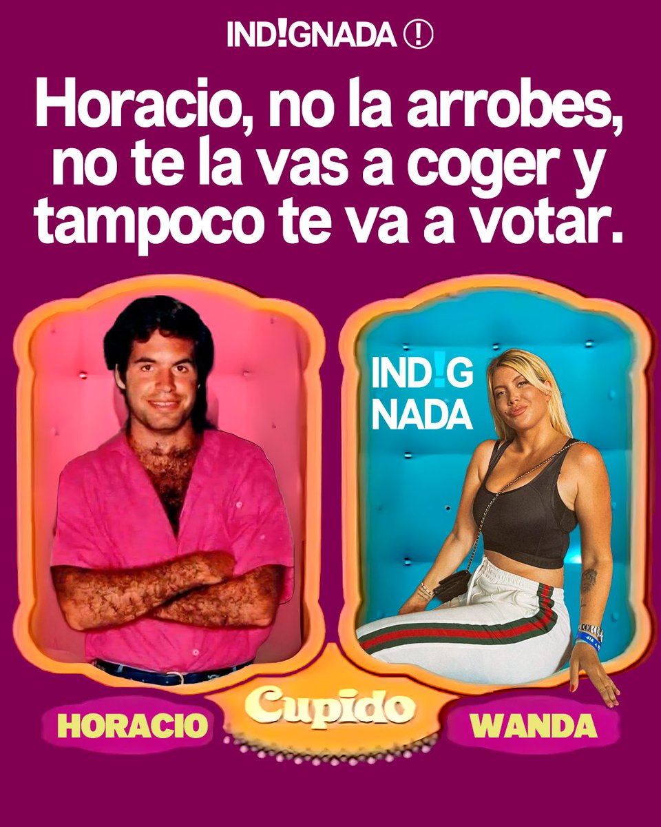 reindignadaOK's tweet photo. INDIGNADA CON LARRETA
¡INCREÍBLE! El abominable alien de las nieves, tuvo que ir al programa Cupido a mendigar el voto de Wanda Nara. Ni el cupido munipa te va a votar, Horacio. https://t.co/UJNGm4pq9k