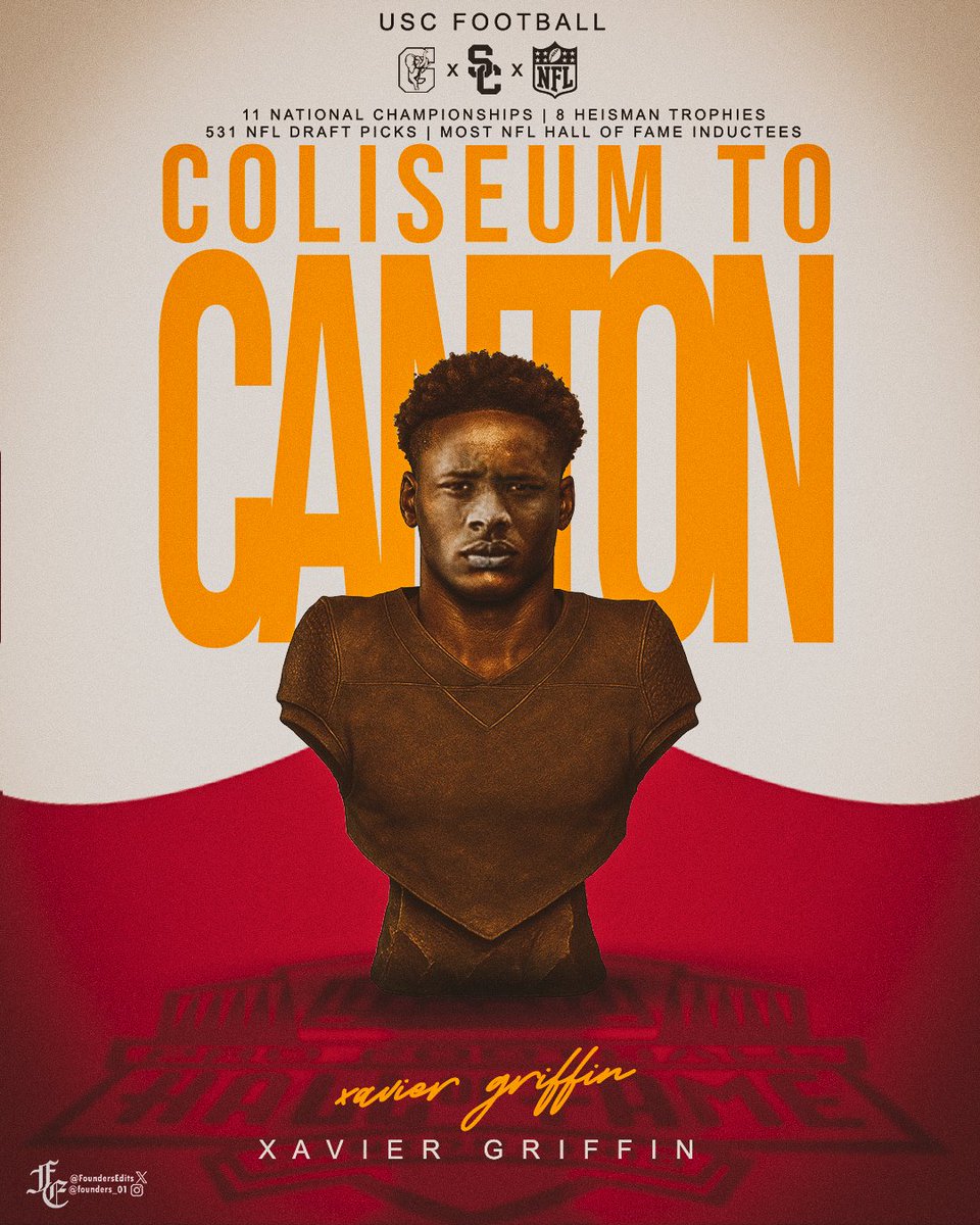 Founders Edits (@foundersedits) on Twitter photo The Coliseum to Canton✌
<a href="/zay_social/">Xavier Griffin</a> x <a href="/uscfb/">USC Football ✌️</a>
USC turns Dreams into Reality:
-Most NFL HOF Inductees
-Most #1 Overall Picks
-531 NFL Draft Picks The Coliseum to Canton✌
<a href="/zay_social/">Xavier Griffin</a> x <a href="/uscfb/">USC Football ✌️</a>
USC turns Dreams into Reality:
-Most NFL HOF Inductees
-Most #1 Overall Picks
-531 NFL Draft Picks