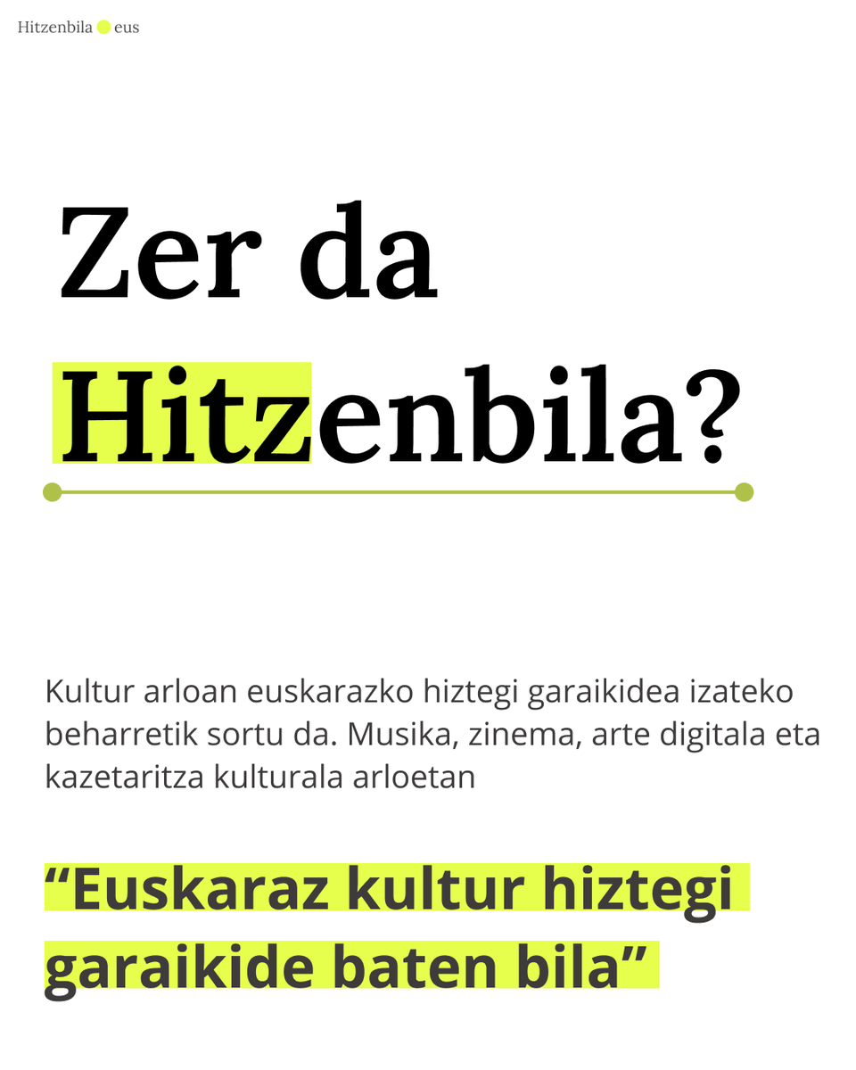 Inoiz izan duzu euskaraz hitz bat esateko zailtasuna eta beste hizkuntza bat erabili duzu? 

Horrek zaildu egin du euskarazko edukiak komunikatu eta sortzea. 

🫂Proiektu honi esker nortasun kultural euskalduna babestu eta indartuko da. 

#Hitzenbila #Euskara