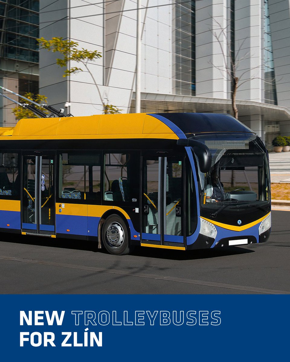 🚌⚡ We’ll deliver up to 60 new Škoda trolleybuses (12m + 18m) to Zlín and Otrokovice in the coming years. With battery range up to 15 km, they’ll bring more flexibility to the city's electric tradition dating back more than 80 years.
