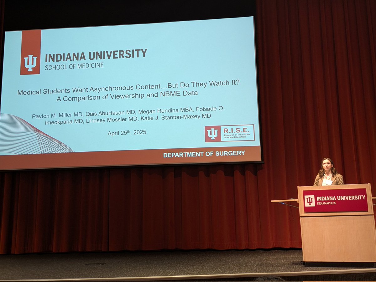 <a href="/md_payton/">Payton M. Miller, MD</a> starting medical education day at <a href="/IUMedSchool/">IU School of Medicine</a> off right! Excellent and thought provoking work! <a href="/IU_Surgery/">Indiana Surgery -Indiana Univ School of Medicine</a> #IUSMEdDay2025