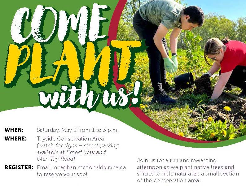 Rideau Valley Conservation Foundation (@rvcfoundation) on Twitter photo Join us at Tayside Conservation Area off Ernest Way near Perth from 1 to 3 p.m. on Saturday, May 3 to get your hands dirty and do some good! Be sure to wear sturdy footwear and dress for the weather. All ages welcome! Email meaghan.mcdonald@rvca.ca to register. Join us at Tayside Conservation Area off Ernest Way near Perth from 1 to 3 p.m. on Saturday, May 3 to get your hands dirty and do some good! Be sure to wear sturdy footwear and dress for the weather. All ages welcome! Email meaghan.mcdonald@rvca.ca to register.