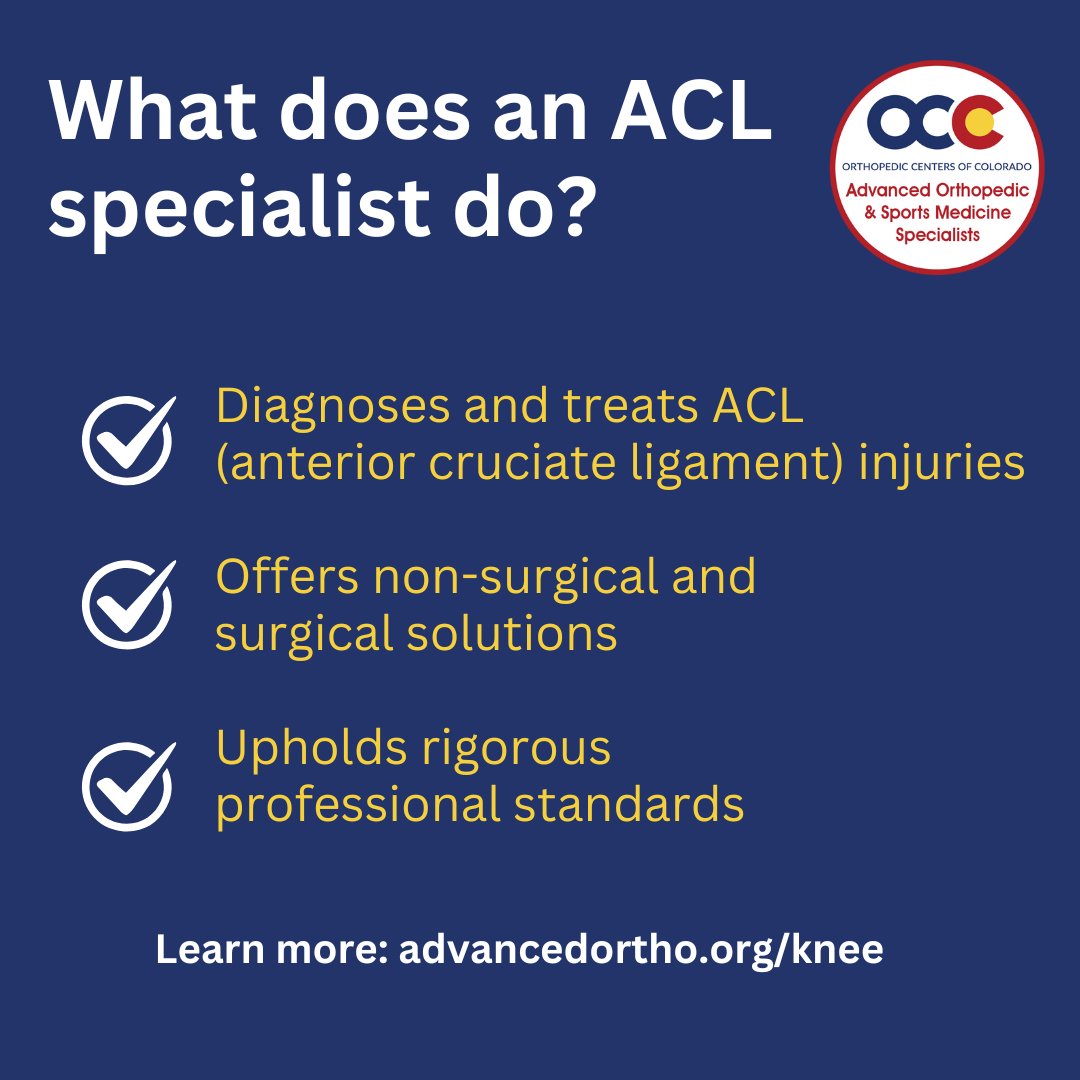 What does an ACL specialist do?

✅ Has expertise in diagnosing and treating injuries related to the ACL (anterior cruciate ligament) in the knee joint
✅ Offers non-surgical and surgical solutions
✅ Upholds rigorous professional standards

Learn more: zurl.co/Unw7W