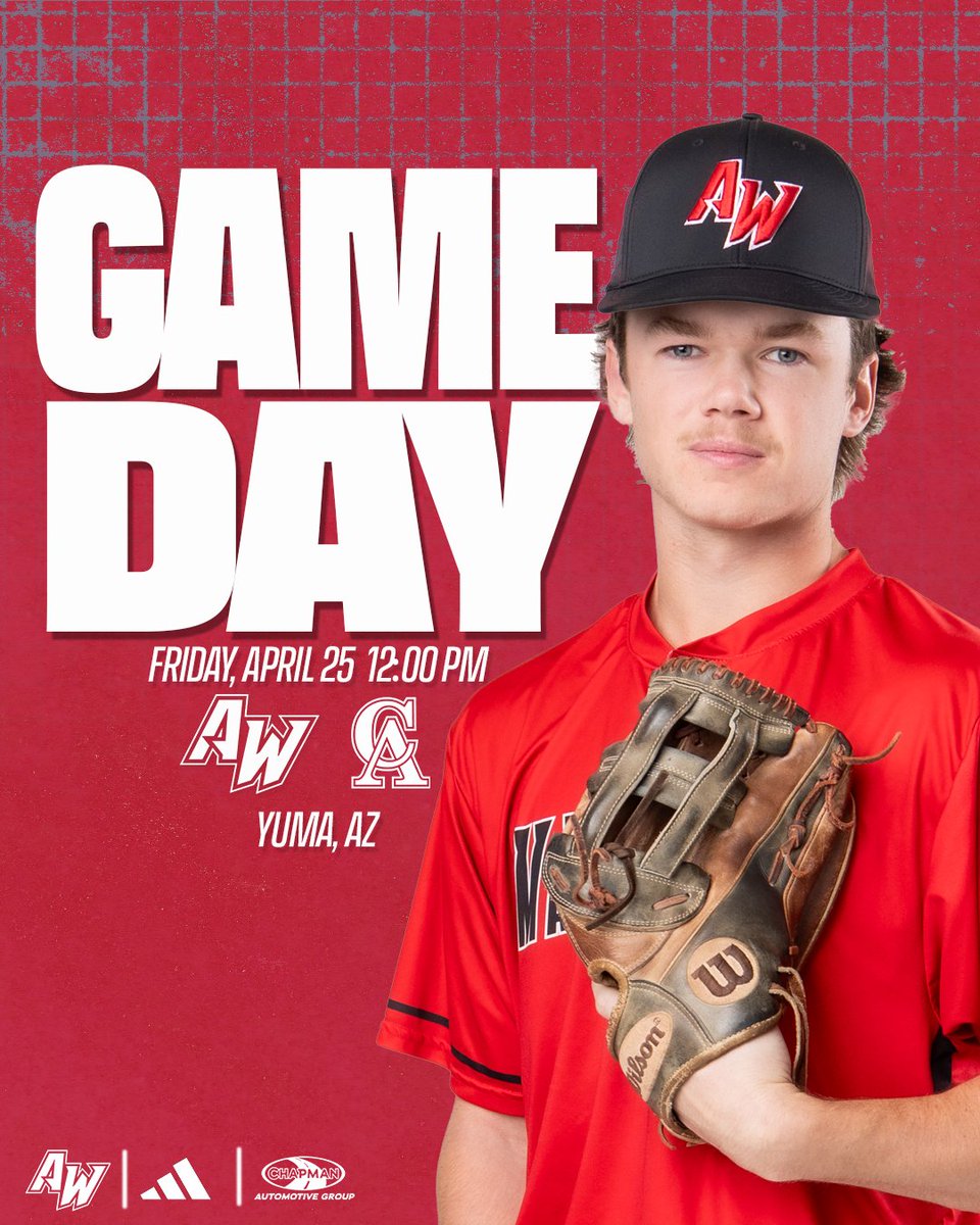 ⚾️GAMEDAY⚾️

Back at it this afternoon
 
🆚Central Arizona (DH)
🕛12:00 pm
🏟️Walt Kammann Baseball Field
📍Yuma, AZ

#ForTheW