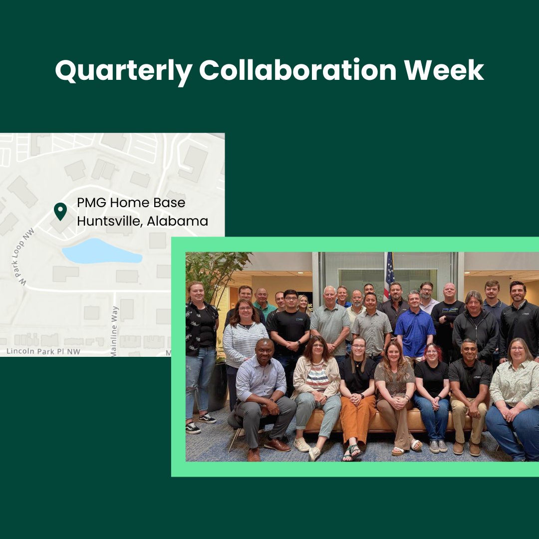 PMGSoftware's tweet photo. This past week, the entire PMG team met at our home base in Huntsville, Alabama for the first Quarterly Collaboration Week. We enjoyed the team building activities and look forward to meeting face-to-face again in July! #PMGCollabWeek https://t.co/BC2F35QjsS