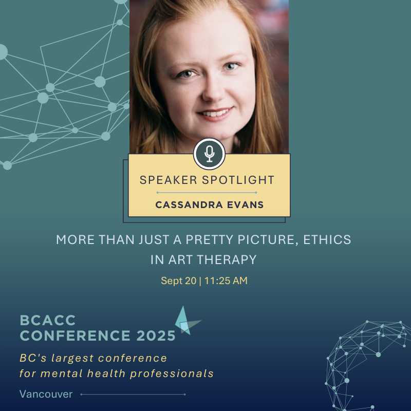 bccounsellors's tweet image. CONFERENCE SPEAKER SPOTLIGHT! CASSANDRA'S SESSION: More than just a pretty picture, ethics in Art Therapy | September 20: 11:25 AM - 12:15 PM
#BCACC2025 #MentalHealth #Conference