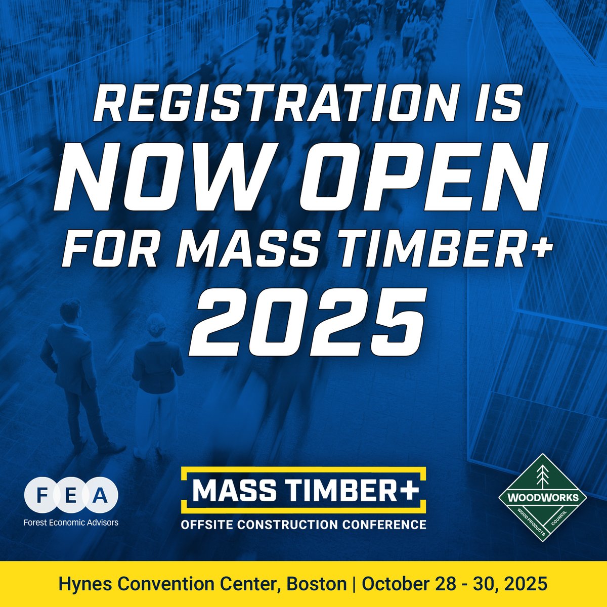 🚨 Registration is OPEN for Mass Timber+ 2025!

Join AEC leaders Oct 28–30 in Boston for 20+ sessions, exhibits, networking &amp; CEUs. Only event of its kind on the East Coast!

👉 Register: masstimberplus.com/register-now
#MassTimberPlus #MassTimber #AEC #SustainableBuilding #Boston