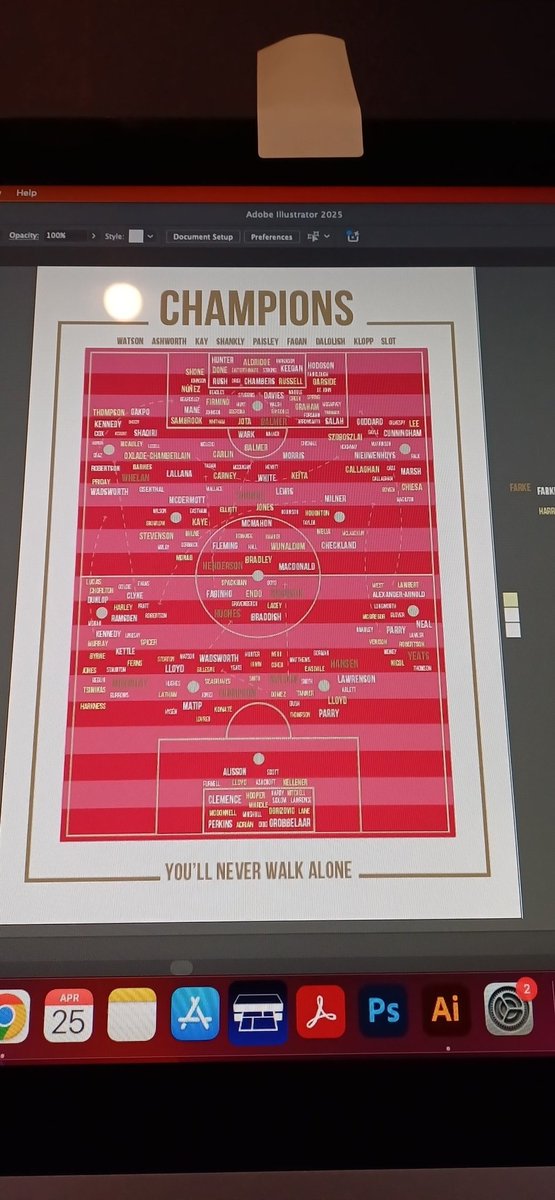 Talk about a long history. When they win this season that makes it 20! Top division title winning teams. That is around 225 players I've to organise. #lfc #ynwa