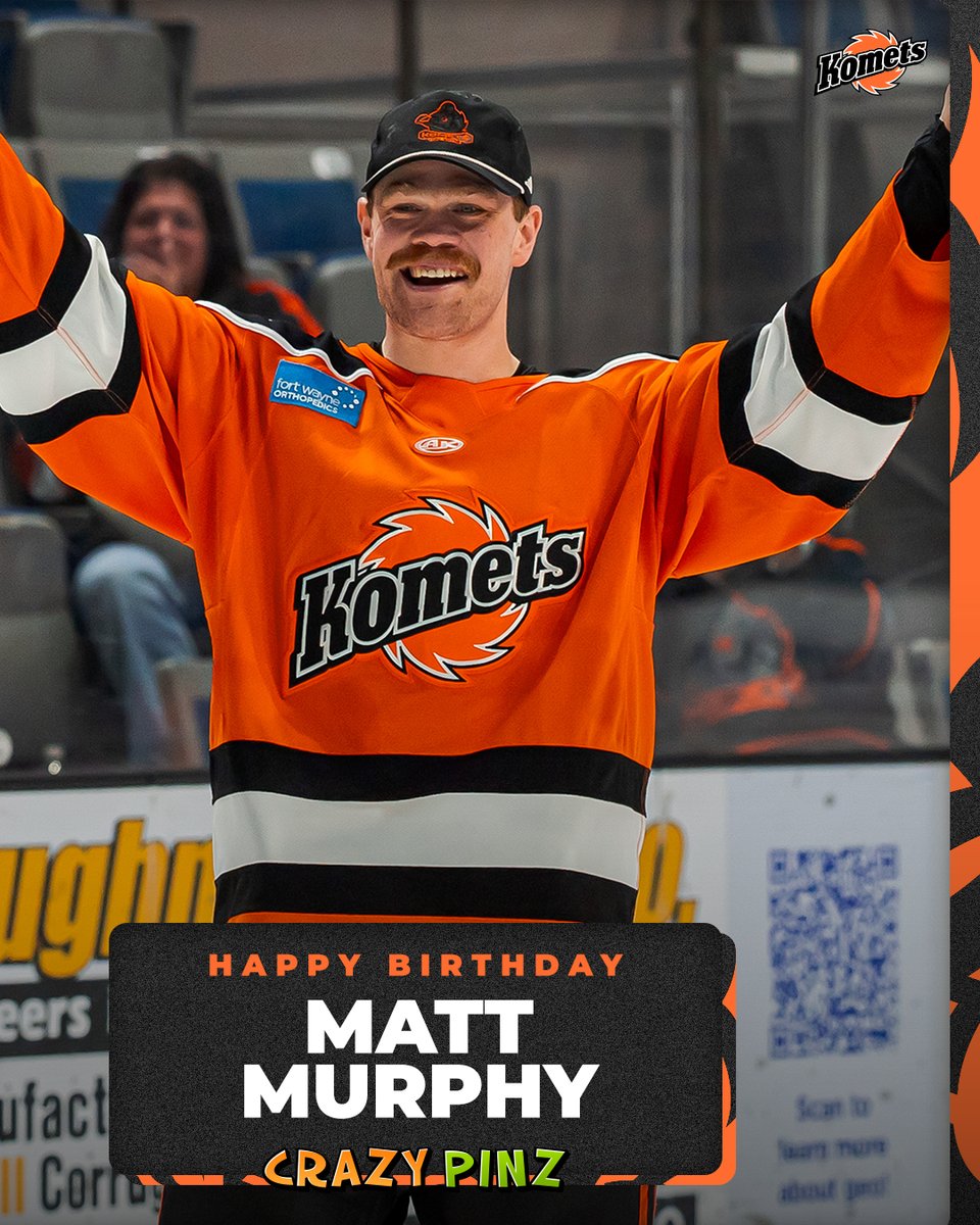 Happy birthday to Komet defenseman <a href="/Mpmurphy22/">Matt Murphy</a>!

🎂 #LetsGoKomets | <a href="/CrazyPinz/">Crazy Pinz</a>
