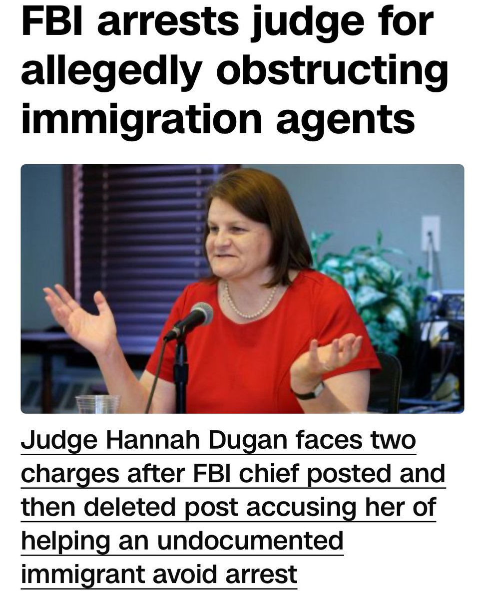 It feels great!
Wisconsin judge arrested and charged in federal court for allegedly obstructing immigration agents.