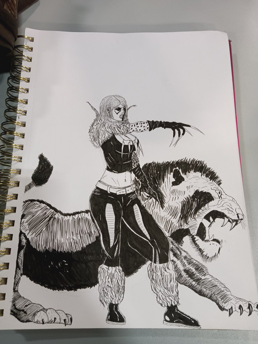 This started as a study sketch of a Frank Frazetta pen and ink piece I worked on during my lunch break at work. But it somehow evolved into a <a href="/EthanVanSciver/">ETHAN VAN SCIVER</a> 's Lynx fan art piece. 

I learned I can't ink for shit, but I like how it turned out.