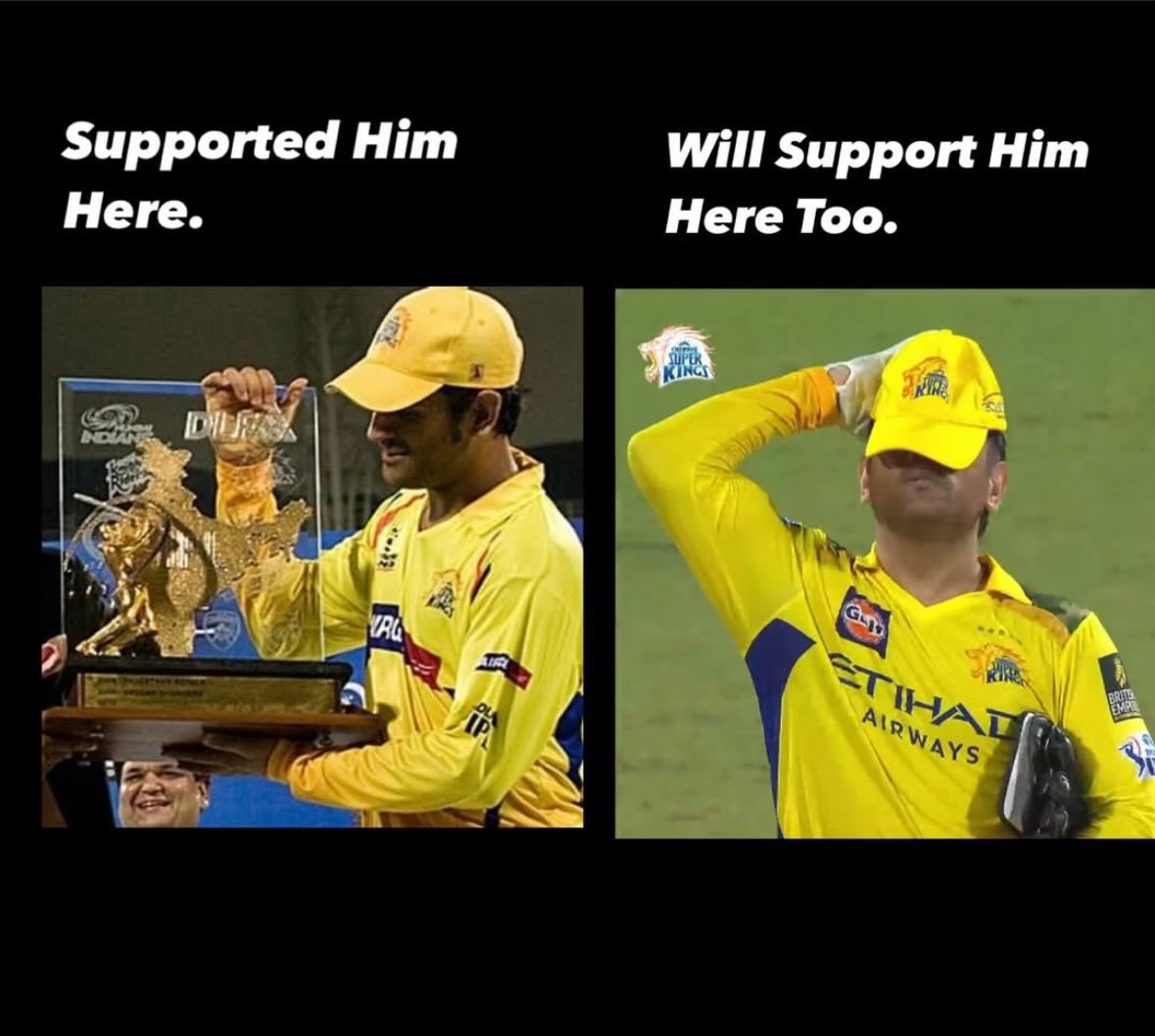 dirarvindh's tweet photo. Although we're not shining this season, we'll use this experience to grow and return even more resilient next season.
Always a #CSKian
#CSKvsSRH
#ChennaiSuperKings
#MSDhoni𓃵 https://t.co/SrbZ8jJqSD