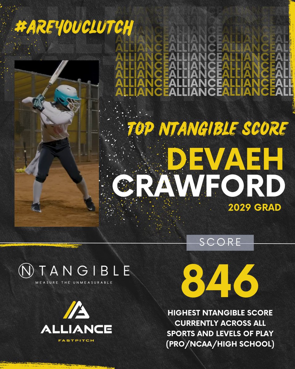🔥 The Alliance x NTangible Leaderboards are HERE!
Top 20 scores by class + Devaeh Crawford (2029) leads them ALL 👑

Mental fitness is measurable. Take the test &amp; try to make the next leaderboard.
🧠 Use code ALLIANCE50 for 50% off
🔗 bit.ly/42cBKQi
