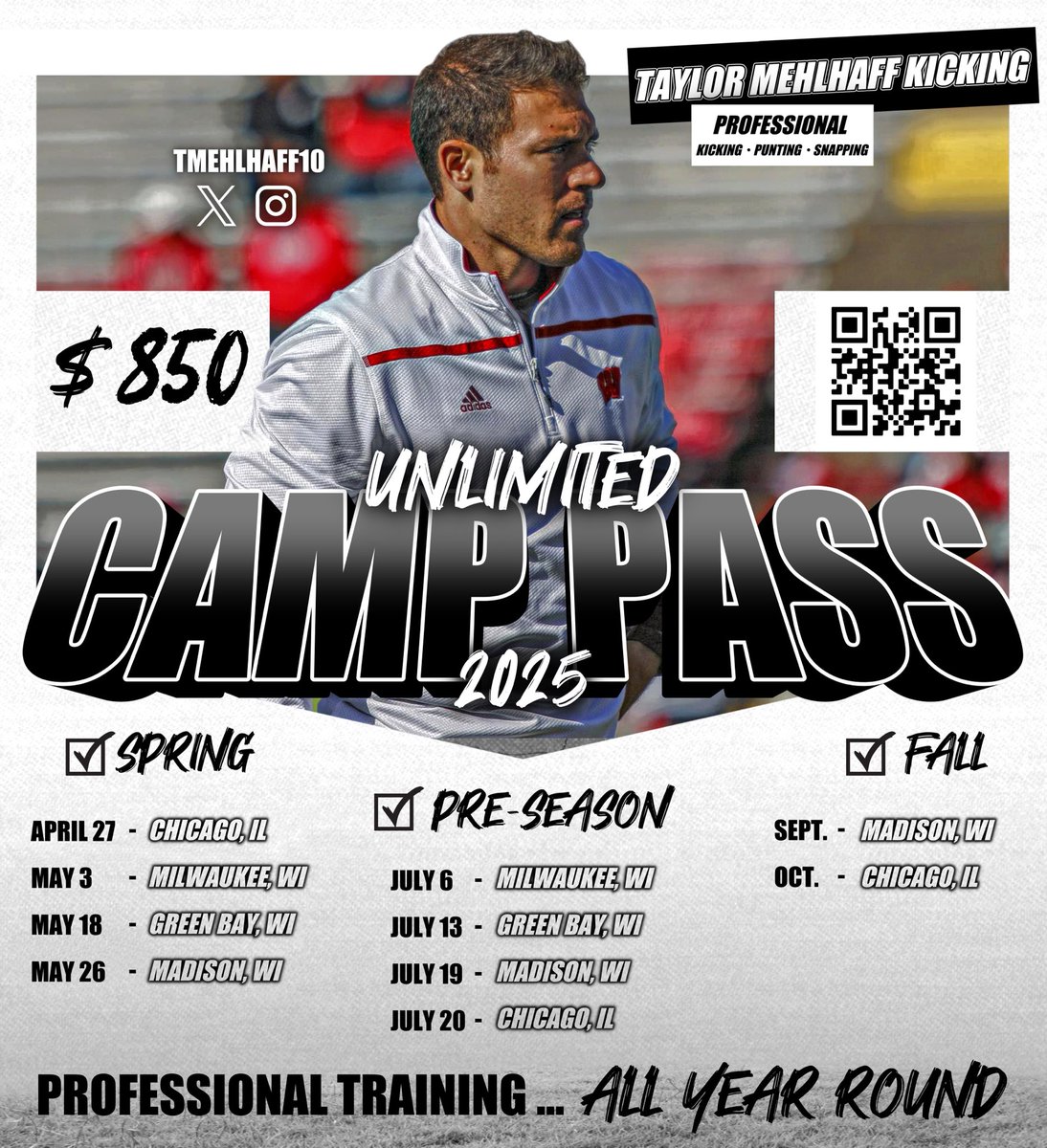 The Spring Camp season kicks off this Sunday in Chicago!

There's still plenty of time to take full advantage of the Unlimited Camp Pass for year-round training in 2025!