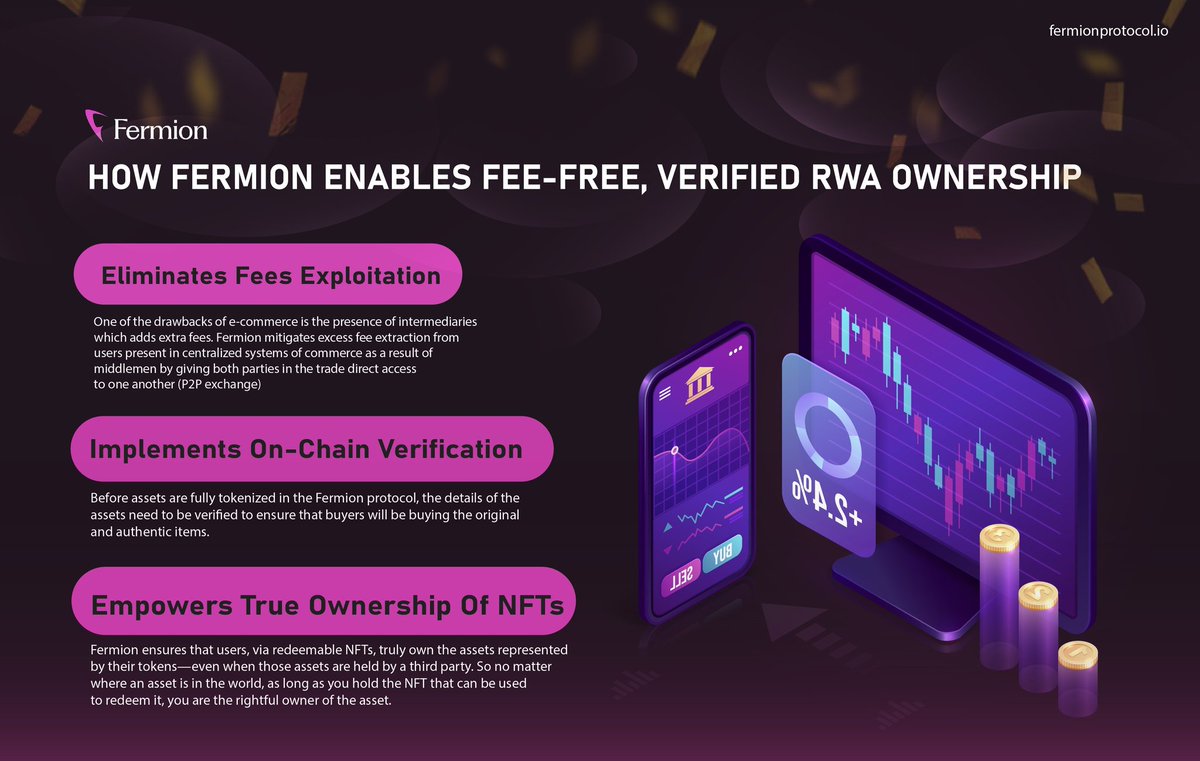Promzy_Elisha (@splendolint) on Twitter photo Did you know?
<a href="/FermionProtocol/">Fermion Protocol</a> achieves an enhanced physical assets trading experience than any e-commerce platform can
It is exceptionally clear how it handles the exchange of real-world assets. As a protocol that enables the tokenization, fractionalization, verification, and Did you know?
<a href="/FermionProtocol/">Fermion Protocol</a> achieves an enhanced physical assets trading experience than any e-commerce platform can
It is exceptionally clear how it handles the exchange of real-world assets. As a protocol that enables the tokenization, fractionalization, verification, and