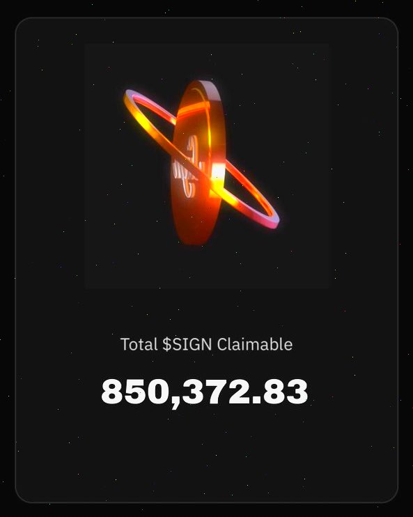 850,000 $SIGN tokens secured. 

Not life-changing, but definitely lunch-changing. 

Thank you <a href="/sign/">Sign</a>