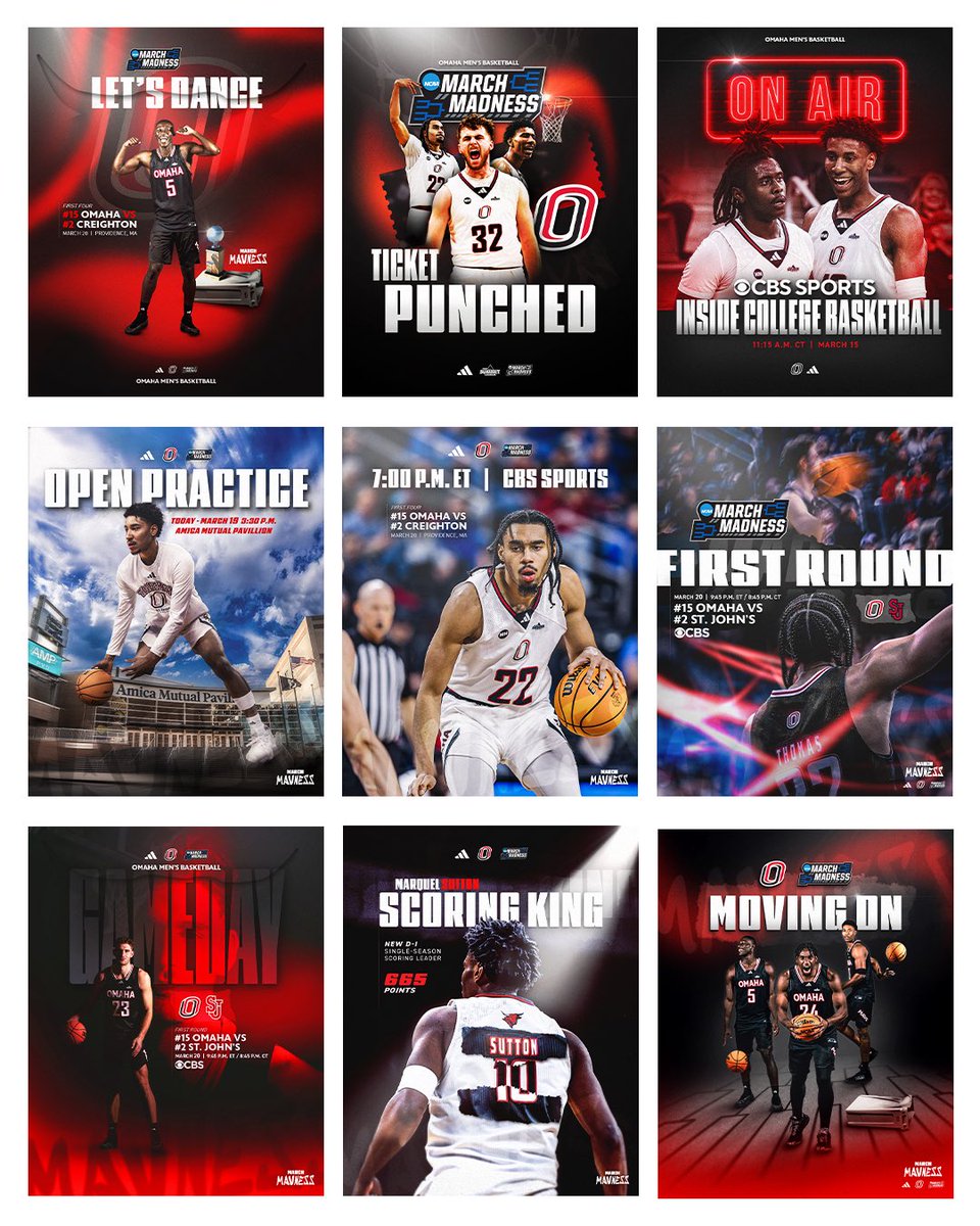 Had the opportunity to lead the postseason brand identity for Omaha Men’s Basketball’s first March Madness appearance, earning my first <a href="/SkullSparks/">SkullSparks</a> ! 🏀🎨

Find full graphics on my ig: @ dawsonvacreative