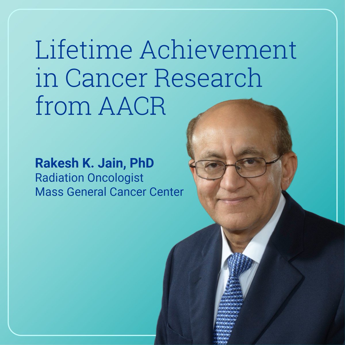 Rakesh Jain, PhD, director of the Edwin L. Steel Labs, has been honored with the 2025 <a href="/AACR/">AACR</a> Award for Lifetime Achievement in Cancer Research for his work in tumor biology research. #AACR25 spklr.io/60157kdT