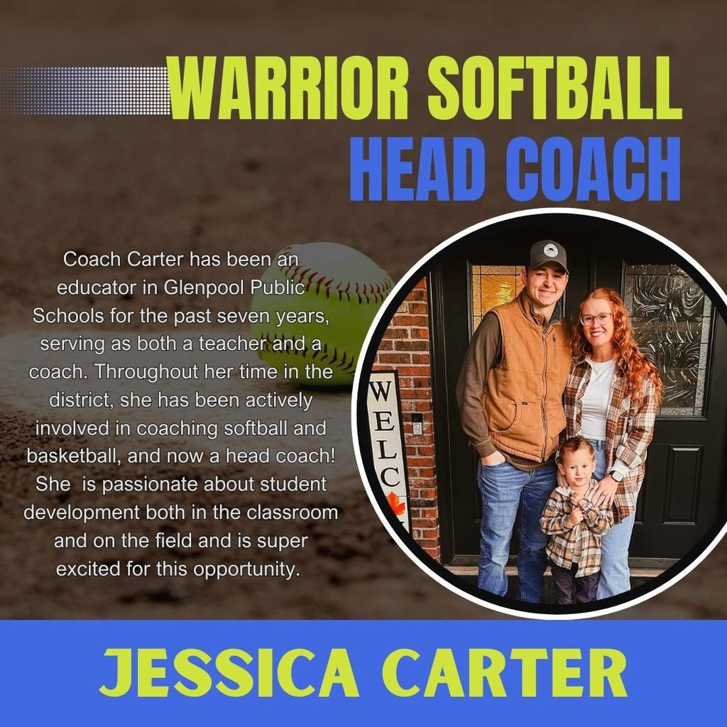 Congratulations Coach Carter! GHS's Coach Carter (7 yrs teaching/coaching softball &amp; basketball) has been named our new head coach! She's passionate about student development in all areas and excited for the opportunity.