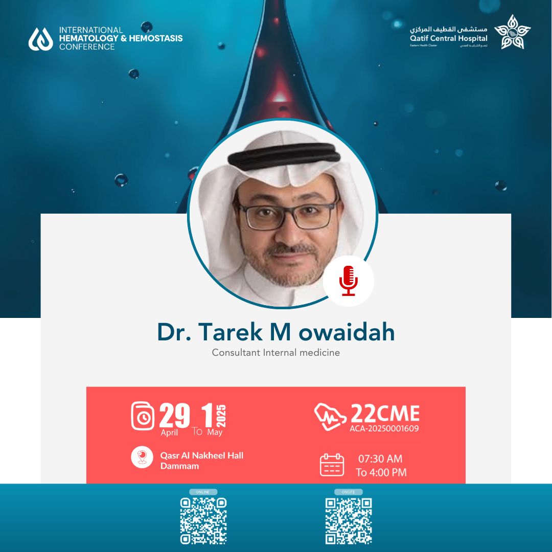 AfaqLms's tweet image. What’s happening in Hemostasis at #IHHC2025?
Meet our Saudi Experts 🇸🇦👇

🩸Dr. Zahra Albasara – sharing the fundamentals of hemostasis from KSA
🩸Dr. Abbas Alabulatif – guiding us through the approach to a bleeding child
🩸Dr. Tariq Owaidha – highlighting key diagnostic pitfalls…