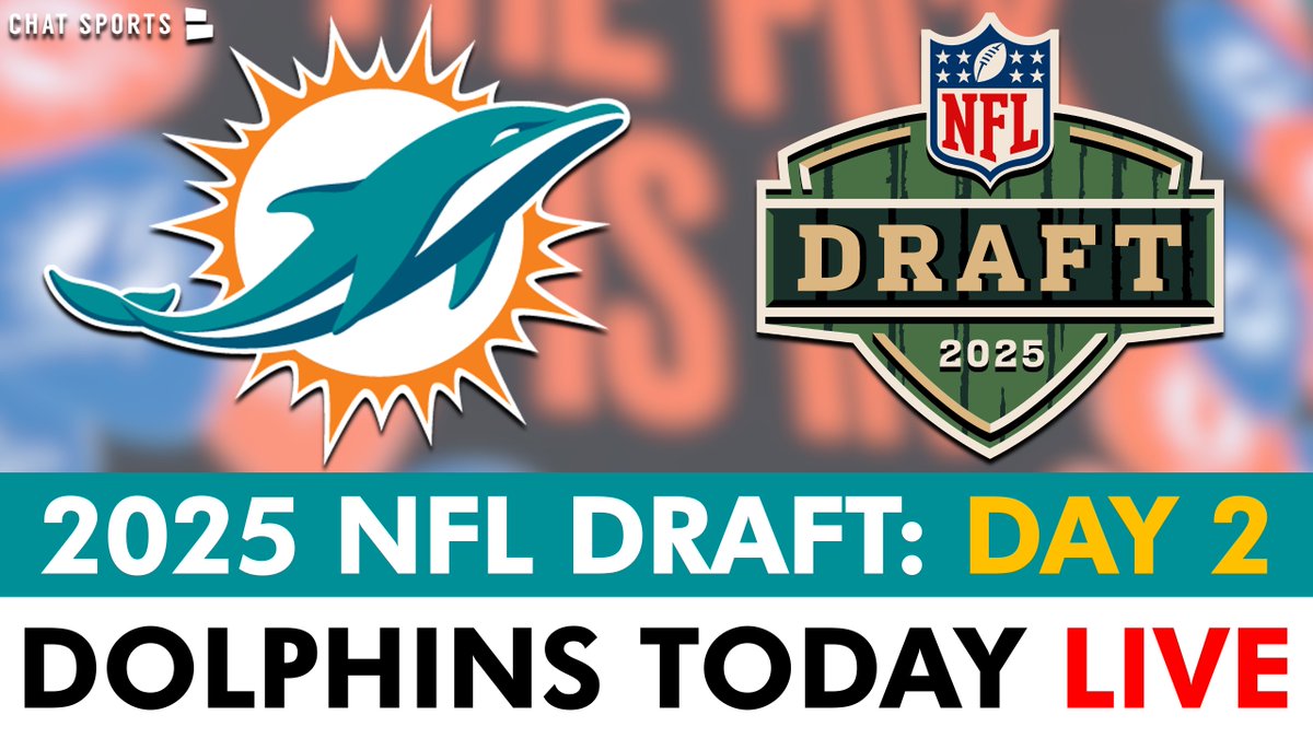 It's time for day 2 of the 2025 NFL Draft!

I'm LIVE once again on Dolphins Today reacting and breaking down every pick! 

JOIN: youtube.com/live/zE8IRQNKj…

<a href="/ChatSports/">Chat Sports</a>