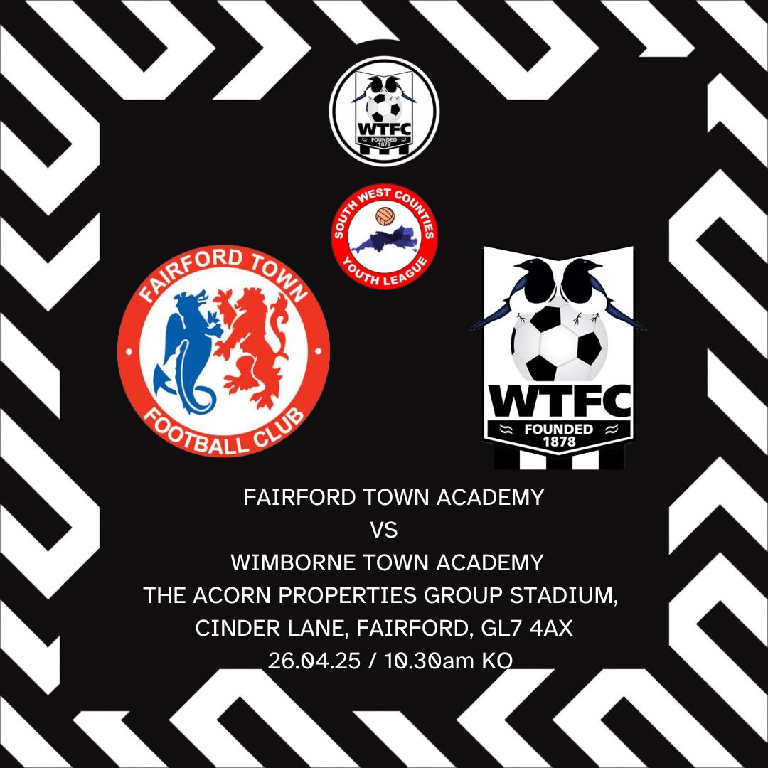 WTFC Academy (@wtfc_academy) on Twitter photo TOMORROW:
Our Academy travel to <a href="/FairfordTownFC/">Fairford Town FC</a> in the <a href="/SWCYouthLeague/">South West Counties Youth League (U18)</a>
🆚 Fairford Town FC
⚽️ South West Counties
🏟️ The Acorn Properties
Group Stadium
📍 GL7 4AX
🗓️ 26.04.2025
⏰ 10.30am KO TOMORROW:
Our Academy travel to <a href="/FairfordTownFC/">Fairford Town FC</a> in the <a href="/SWCYouthLeague/">South West Counties Youth League (U18)</a>
🆚 Fairford Town FC
⚽️ South West Counties
🏟️ The Acorn Properties
Group Stadium
📍 GL7 4AX
🗓️ 26.04.2025
⏰ 10.30am KO