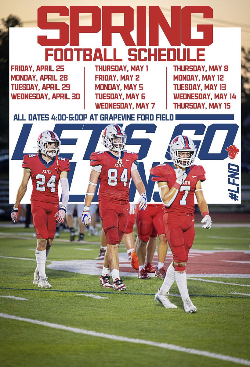 Coaches come check out this team during spring ball! Grapevine Faith is the place to be‼️‼️<a href="/CoachMaskSU/">Coach Nick Mask</a> <a href="/CoachBRobbins/">Brad Robbins</a> <a href="/TerrenceIsaac1/">Coach Isaac SR.</a> <a href="/keyshawnwyatt31/">Keyshawn Wyatt</a> <a href="/RussHeidiSLC/">Russ and Heidi Phillips🏈</a> <a href="/Coach_Dugs/">Matt Dugan</a> <a href="/Coach_Indy/">Indy Siehndel</a> <a href="/CoachSpo_/">Andrew Sparano</a> <a href="/NickWhite1_/">Coach White</a> <a href="/coachThurst/">Mark Thurston</a> <a href="/CoachJuscik/">Michael Juscik</a> @cj_polkinghorn <a href="/CoachKRocheford/">Kenton Rocheford</a>