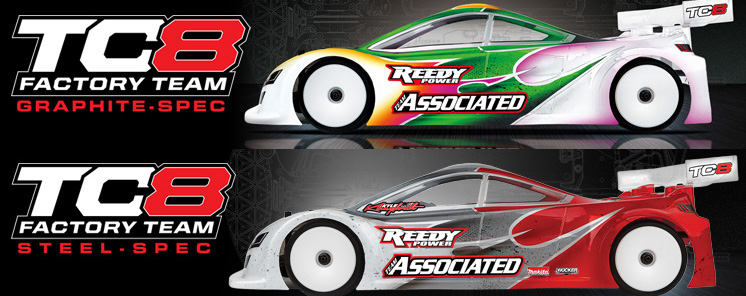 Associated Electrics (@team_associated) on Twitter photo New! RC10TC8 Graphite-Spec Team Kit & Steel-Spec Team Kit
rc10.com/RC10TC8LAUNCHX/
<a href="/Team_Associated/">Associated Electrics</a> #WeAreAE
Available: Pre-Order.
(Pictured: RC10TC8 Graphite-Spec Kit & RC10TC8 Steel-Spec Team Kit) New! RC10TC8 Graphite-Spec Team Kit & Steel-Spec Team Kit
rc10.com/RC10TC8LAUNCHX/
<a href="/Team_Associated/">Associated Electrics</a> #WeAreAE
Available: Pre-Order.
(Pictured: RC10TC8 Graphite-Spec Kit & RC10TC8 Steel-Spec Team Kit)