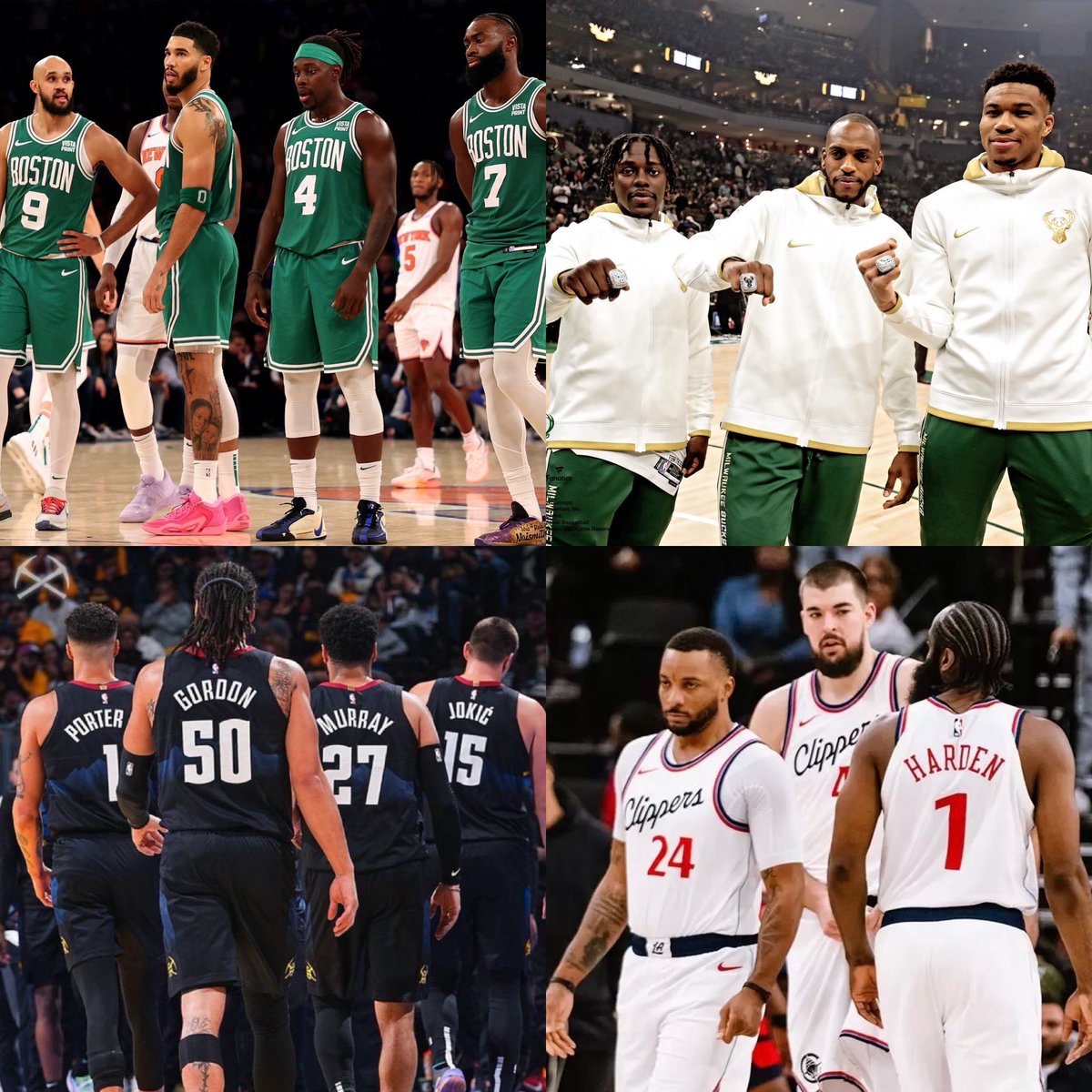 TheLeadSM's tweet image. Most regular season + playoff wins since 2019-20:
371 - Celtics 🏆
339 - Bucks 🏆
339 - Nuggets 🏆
306 - Suns
305 - Clippers
303 - Heat
295 - Lakers 🏆
291 - Mavericks
290 - Sixers
268 - Warriors 🏆
267 - Thunder