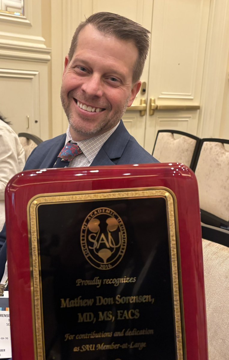 Judith C Hagedorn (@jc_hagedorn) on Twitter photo <a href="/SorensenMathew/">Mathew Sorensen</a> <a href="/uwurology/">UW Urology</a>
Congrats on the well deserved award for substantial contributions to the SAU.
<a href="/UroAcademic/">Society of Academic Urologists</a> <a href="/SorensenMathew/">Mathew Sorensen</a> <a href="/uwurology/">UW Urology</a>
Congrats on the well deserved award for substantial contributions to the SAU.
<a href="/UroAcademic/">Society of Academic Urologists</a>