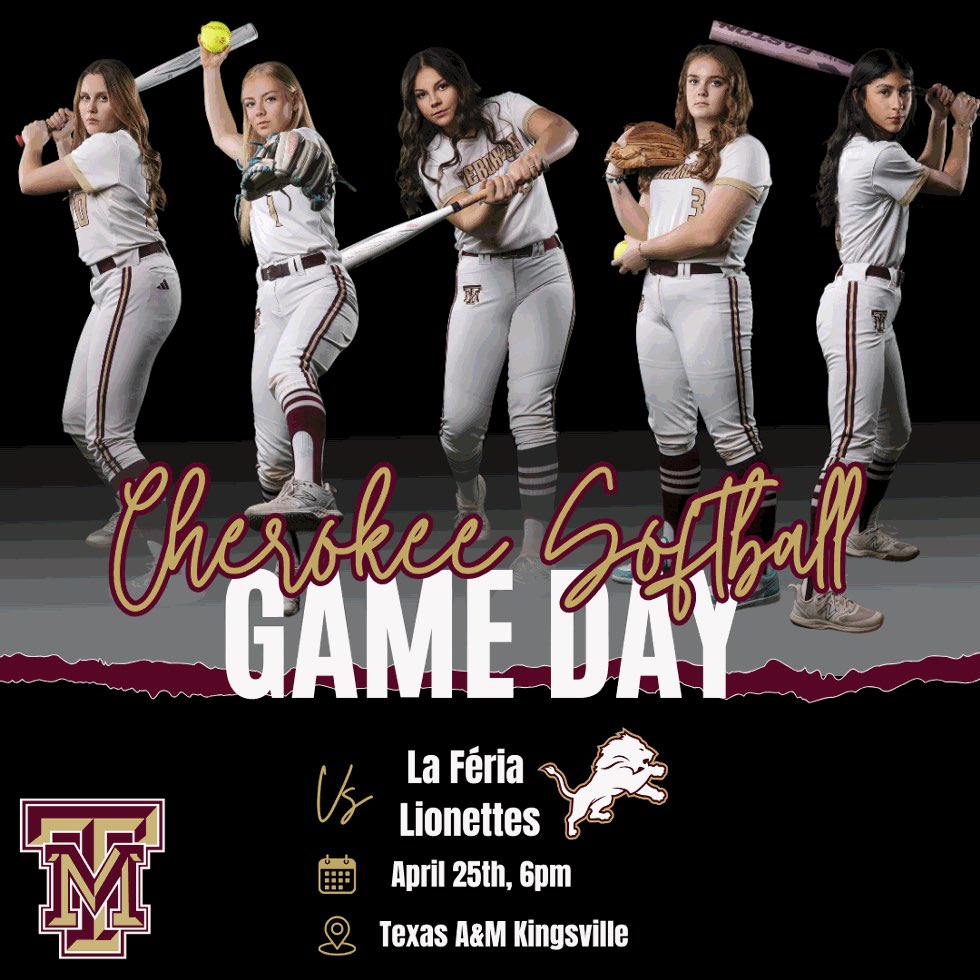 IT’S GAME DAY!!!
🥎 BI-DISTRICT ROUND 🥎

Come out and support our Cherokees as they take on La Feria High School in the first round of the playoffs!

⏰ 6:00 PM
📍 Texas A&amp;M University–Kingsville Stadium
🎟️ Grab your tickets here: javelinaathletics.com/sports/2023/4/…

Let’s fill the stands