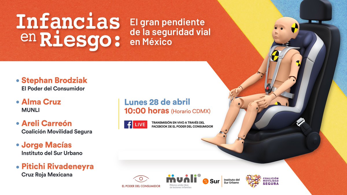Infancias en riesgo: el gran pendiente de la seguridad vial en #México ¡No se pierdan la presentación que haremos este lunes de un material indispensable para lograr #SeguridadVial para las infancias!