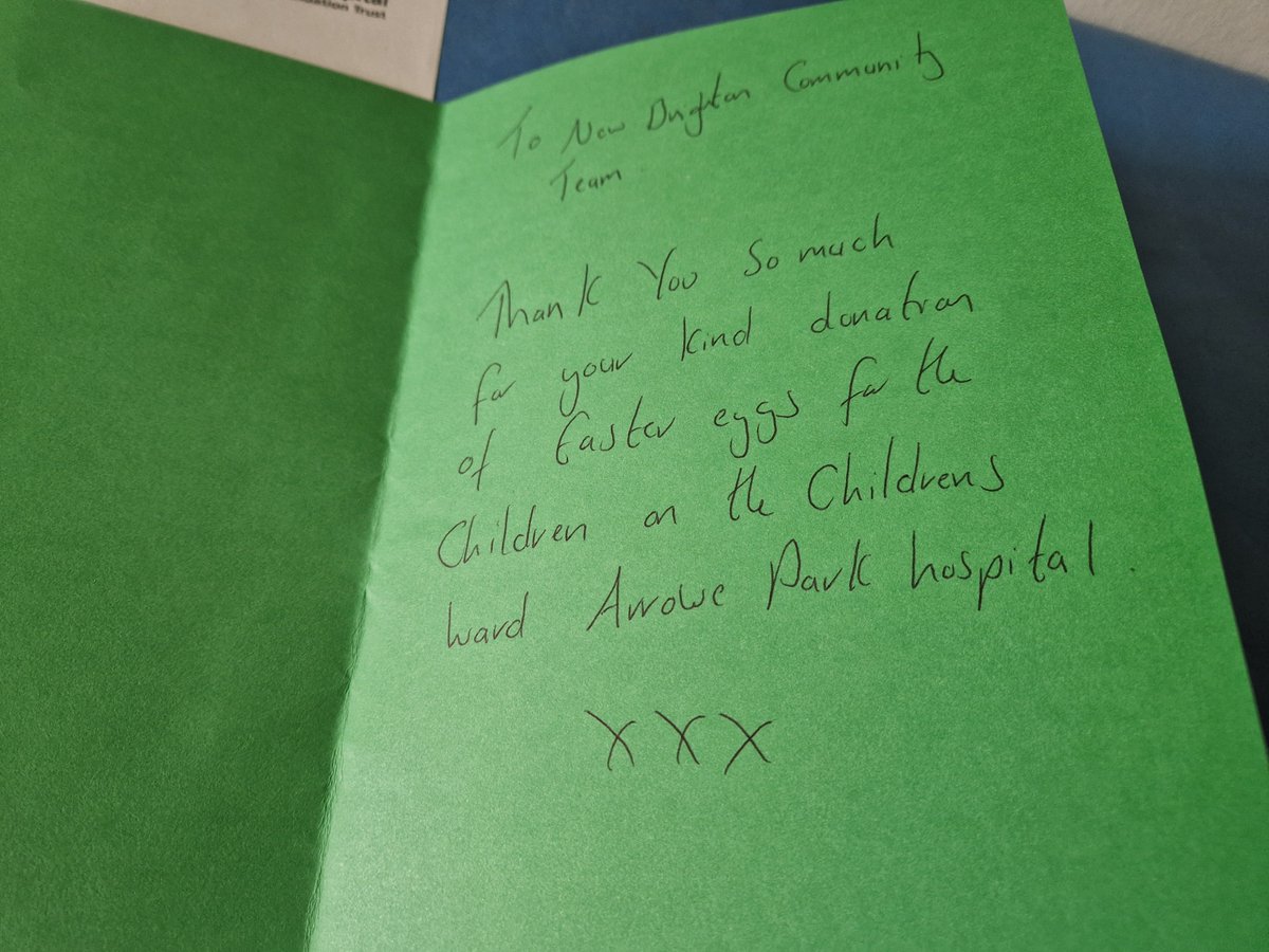 Lovely card and letter from the Children's Ward at Arrowe Park Hospital thanking us for the Easter Eggs you all donated to our 2025 Easter Egg Appeal. Thank you so much, it means a lot to the kids that receive them 🐣