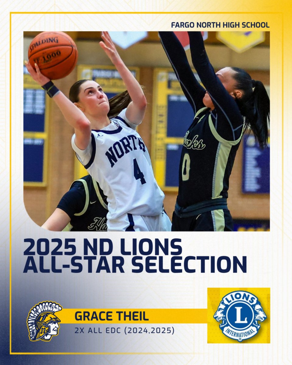 Double the all-stars, double the fun! A big congrats to our seniors Olivia Hammes and Grace Thiel for being selected to the ND Lion's All-Star Games on July 14th at Legacy HS in Bismarck and July 15th at Fargo South HS. Games will be streamed on yourliveevent.com