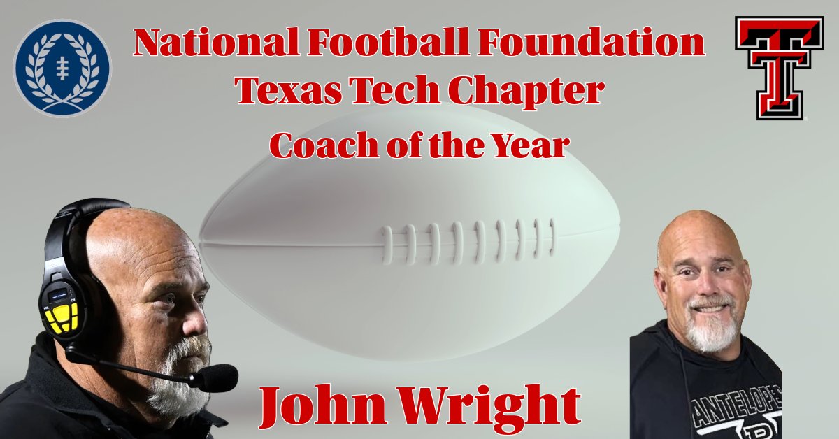 NFFTexasTech's tweet image. Congratulations to Post High School, Head Coach John Wright on being named the 2025 @NFFTexasTech 𝗖𝗼𝗮𝗰𝗵 𝗼𝗳 𝘁𝗵𝗲 𝗬𝗲𝗮𝗿!
@BoldGoldFB | @NFFNetwork