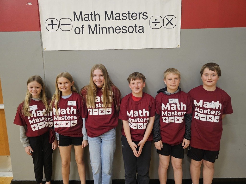 Congratulations to the 5th-grade Math Masters team, who competed today in Alexandria! They competed against 20 teams and 102 students. Lucy Dahlheimer received an award for being 19th out of 102 for the Fact Drill. Awesome job!